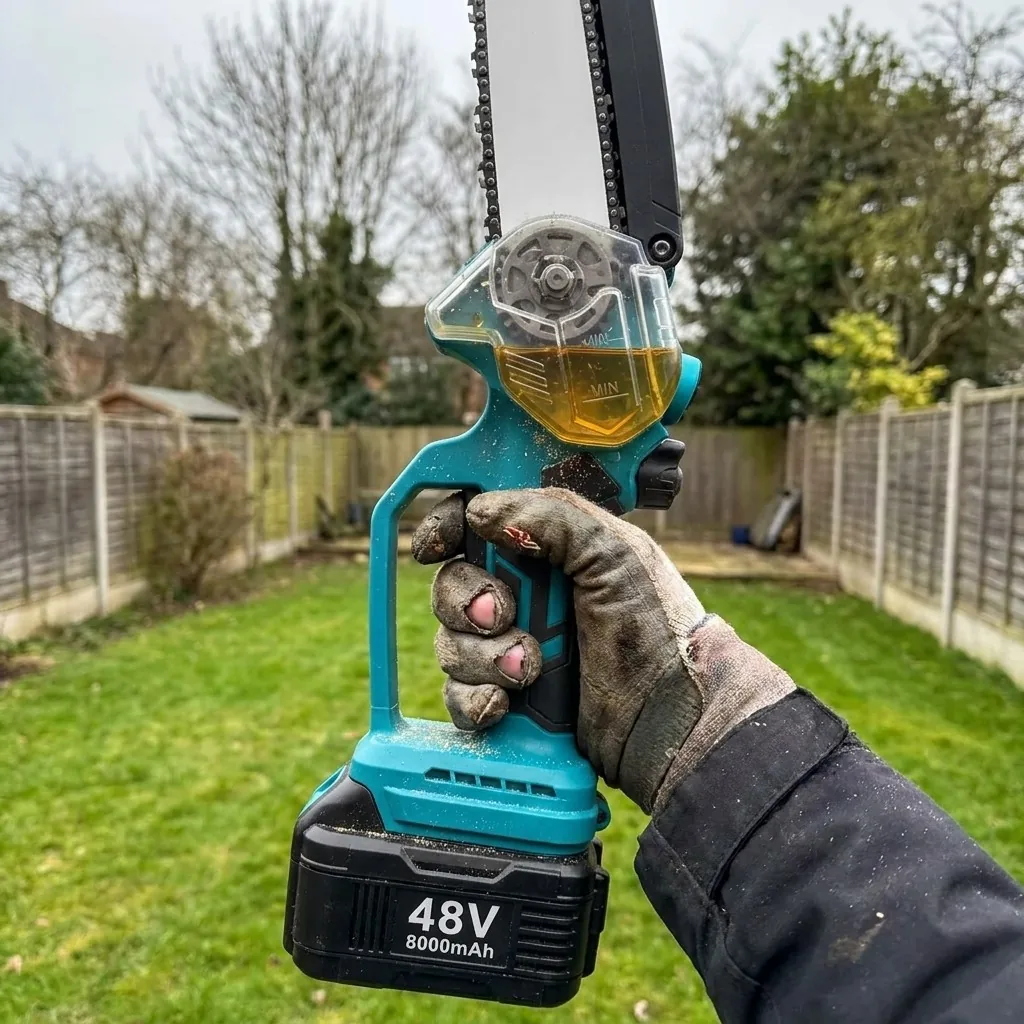 Saw 3000X in una mano: 700 g, 48 V